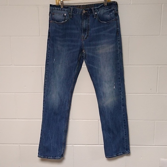 AMERICAN EAGLE CORE FLEX, STRAIGHT RELAXED DISTRESSED JEANS 34X34 - Picture 1 of 9